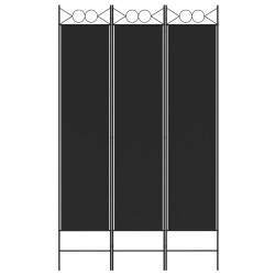Cloison de séparation 3 panneaux Noir 120x200 cm Tissu 