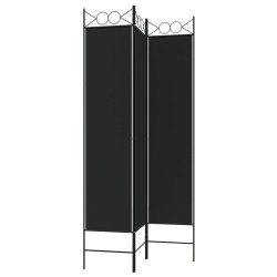 Cloison de séparation 3 panneaux Noir 120x200 cm Tissu 
