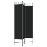 Cloison de séparation 3 panneaux Noir 120x200 cm Tissu 