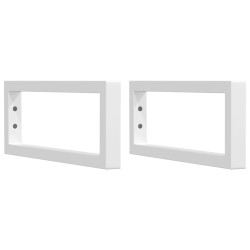 Supports d'étagères pour lavabo 2 pcs blanc rectangulaire acier 