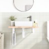 Supports d'étagères pour lavabo 2 pcs blanc rectangulaire acier 