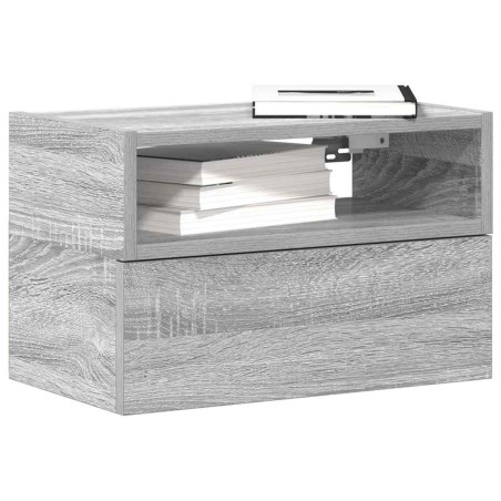 Table de chevet murale sonoma gris 45x26x28,5 cm 