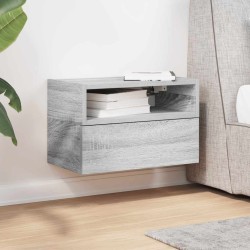 Table de chevet murale sonoma gris 45x26x28,5 cm 