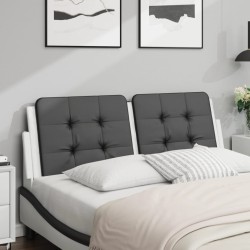 Coussin de tête de lit noir et blanc 120 cm similicuir 