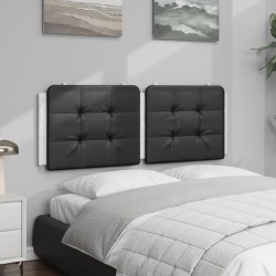 Coussin de tête de lit noir et blanc 120 cm similicuir 