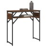 Table console avec étagère chêne marron 75x30x75 cm 