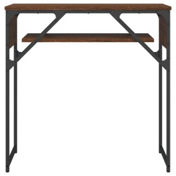 Table console avec étagère chêne marron 75x30x75 cm 