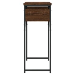 Table console avec étagère chêne marron 75x30x75 cm 