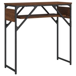 Table console avec étagère chêne marron 75x30x75 cm 