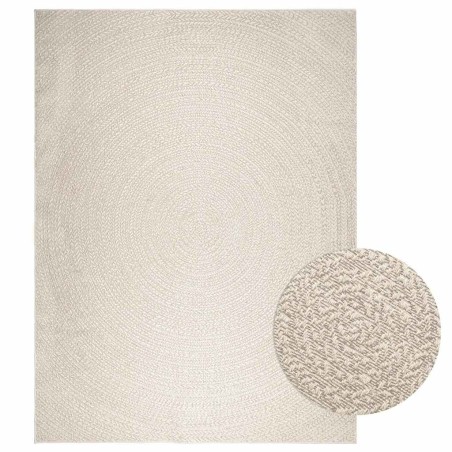 Tapis ZIZUR crème 240x340 cm aspect de jute intérieur extérieur 