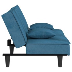Canapé-lit bleu velours 