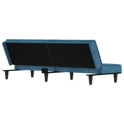 Canapé-lit bleu velours 