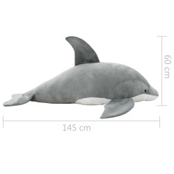 dauphin en peluche Gris 