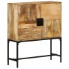 Buffet 80x30x95 cm bois de manguier brut massif 