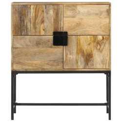 Buffet 80x30x95 cm bois de manguier brut massif 