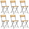 Chaises pliables de jardin lot de 6 Acier bois d'acacia massif 