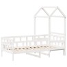 Lit de jour avec toit sans matelas blanc 90x200 cm bois massif 