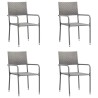 Ensemble à manger de jardin 5pcs gris/noir résine tressée/acier 