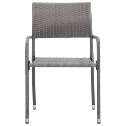 Ensemble à manger de jardin 5pcs gris/noir résine tressée/acier 
