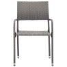 Ensemble à manger de jardin 5pcs gris/noir résine tressée/acier 
