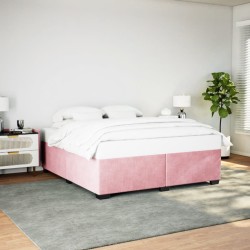 Cadre de lit sans matelas rose 180x200 cm velours 