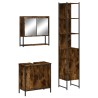 Ensemble de meubles de salle de bain 3 pcs Chêne fumé 