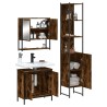 Ensemble de meubles de salle de bain 3 pcs Chêne fumé 