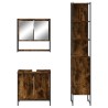 Ensemble de meubles de salle de bain 3 pcs Chêne fumé 
