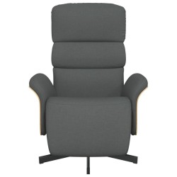 Fauteuil inclinable avec repose-pieds gris foncé tissu 