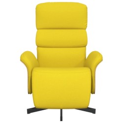 Fauteuil inclinable avec repose-pieds jaune clair tissu 