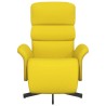 Fauteuil inclinable avec repose-pieds jaune clair tissu 