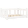 Lit pour chien Blanc 65,5x50,5x28 cm Bois de pin solide 