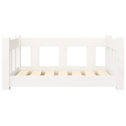 Lit pour chien Blanc 65,5x50,5x28 cm Bois de pin solide 