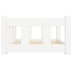 Lit pour chien Blanc 65,5x50,5x28 cm Bois de pin solide 