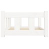 Lit pour chien Blanc 65,5x50,5x28 cm Bois de pin solide 