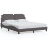 Cadre de lit sans matelas gris 160x200 cm similicuir 
