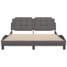 Cadre de lit sans matelas gris 160x200 cm similicuir 