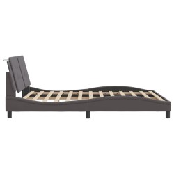Cadre de lit sans matelas gris 160x200 cm similicuir 