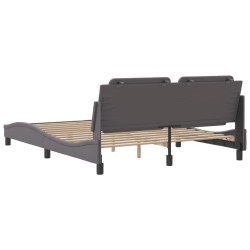 Cadre de lit sans matelas gris 160x200 cm similicuir 