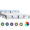 Cadre de lit avec LED sans matelas blanc 180x200 cm 