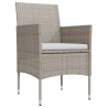 Ensemble à manger de jardin avec coussins 3 pcs Beige et noir 