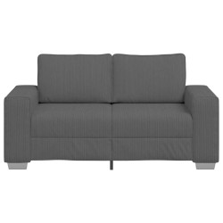 Canapé causeuse gris foncé 120 cm tissu velours côtelé 