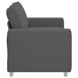 Canapé causeuse gris foncé 120 cm tissu velours côtelé 
