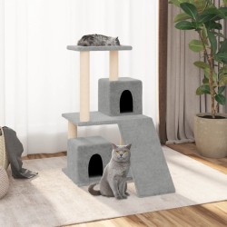 Arbre à chat avec griffoirs en sisal Gris clair 82 cm 