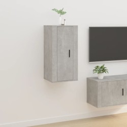 Meuble TV mural Gris béton 40x34,5x80 cm 