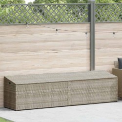 Boîte de rangement de jardin gris clair 220x50x58 cm rotin 
