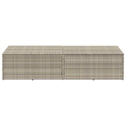 Boîte de rangement de jardin gris clair 220x50x58 cm rotin 