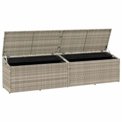 Boîte de rangement de jardin gris clair 220x50x58 cm rotin 