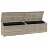 Boîte de rangement de jardin gris clair 220x50x58 cm rotin 