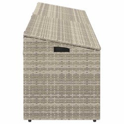 Boîte de rangement de jardin gris clair 220x50x58 cm rotin 